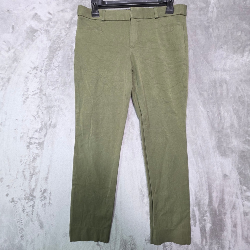 Banana Republic Sloan Olive Green Slim Fit Dress Pants Womens 6 Stretch Cotton
